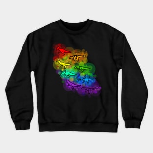 Rainbow Dinosaurs Crewneck Sweatshirt